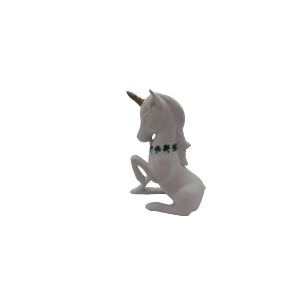 Vintage Lefton Unicorn Figurine Lucky Irish Shamrock 1985 Porcelain Bisque - Picture 9 of 9